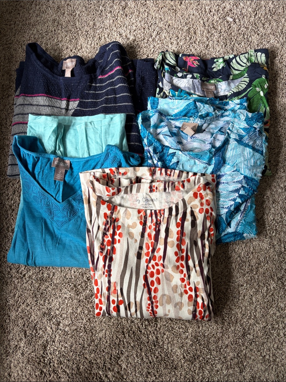 Women’s Chicos Shirts, Size 2 (equivalent to large)